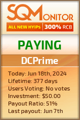 DCPrime HYIP Status Button