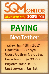 NeoTether HYIP Status Button