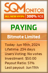 Bitmote Limited HYIP Status Button