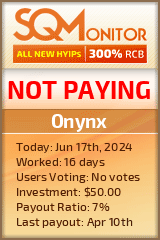 Onynx HYIP Status Button