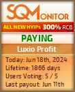 Luxio Profit HYIP Status Button