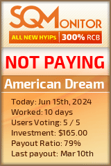 American Dream HYIP Status Button
