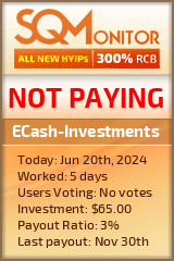 ECash-Investments HYIP Status Button