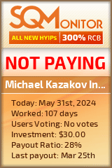 Michael Kazakov Investment Group Ltd. HYIP Status Button