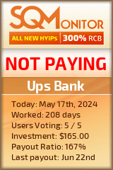Ups Bank HYIP Status Button