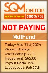 MdlFund HYIP Status Button