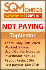 TopVestor HYIP Status Button