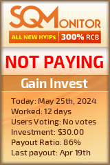 Gain Invest HYIP Status Button