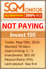 Invest 150 HYIP Status Button
