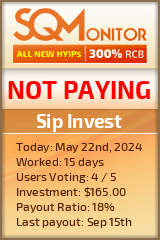 Sip Invest HYIP Status Button