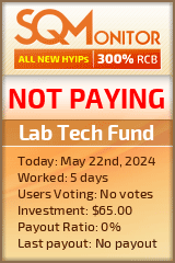 Lab Tech Fund HYIP Status Button