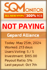 Gepard Alliance HYIP Status Button