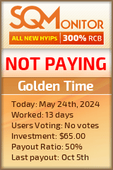 Golden Time HYIP Status Button