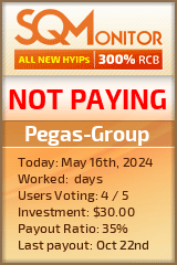 Pegas-Group HYIP Status Button