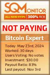 Bitcoin Expert HYIP Status Button