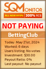 BettingClub HYIP Status Button