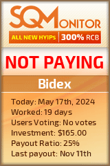 Bidex HYIP Status Button