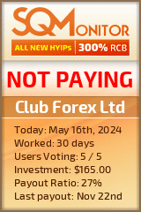 Club Forex Ltd HYIP Status Button