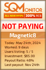Magnetic8 HYIP Status Button