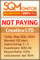 CreatInv LTD HYIP Status Button