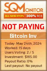 Bitcoin Inv HYIP Status Button