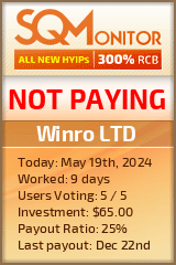 Winro LTD HYIP Status Button