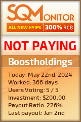 Boostholdings HYIP Status Button