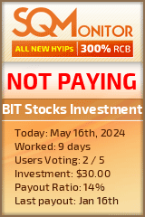 BIT Stocks Investment HYIP Status Button
