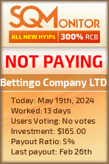 Bettingo Company LTD HYIP Status Button