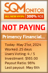 Primency Financial Ltd HYIP Status Button