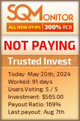 Trusted Invest HYIP Status Button