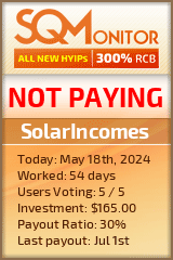 SolarIncomes HYIP Status Button