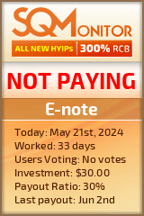 E-note HYIP Status Button