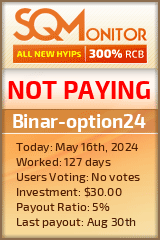 Binar-option24 HYIP Status Button