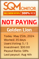Golden Lion HYIP Status Button