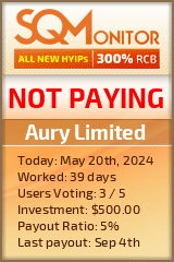 Aury Limited HYIP Status Button