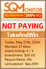 TakeAndWin HYIP Status Button
