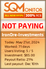 IronOre-Investments HYIP Status Button