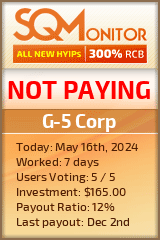 G-5 Corp HYIP Status Button