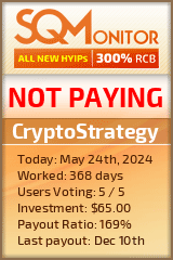 CryptoStrategy HYIP Status Button