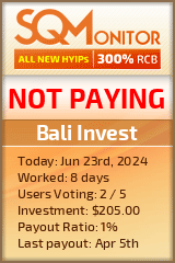 Bali Invest HYIP Status Button