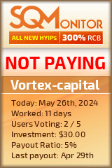 Vortex-capital HYIP Status Button