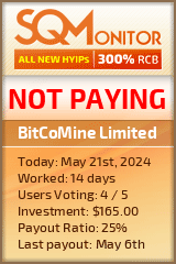 BitCoMine Limited HYIP Status Button