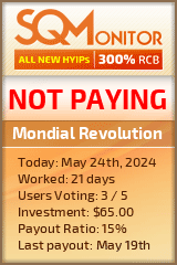 Mondial Revolution HYIP Status Button