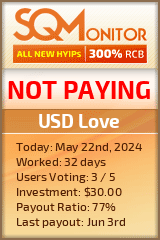 USD Love HYIP Status Button