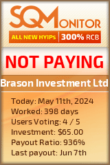 Brason Investment Ltd HYIP Status Button