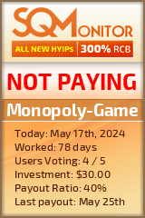 Monopoly-Game HYIP Status Button