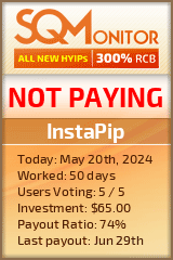 InstaPip HYIP Status Button