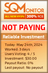 Reliable Investment HYIP Status Button