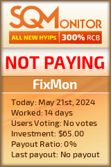 FixMon HYIP Status Button